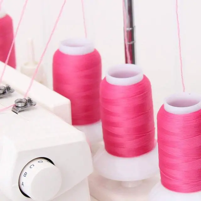 Alt view image 2 of 7 - ThreadArt Wooly Serger Thread, Nylon 1000m, Ivory 9102 | Stretchy textured nylon serger thread for knits, swimwear, lingerie and soft seams. Great for loopers and coverstitch.