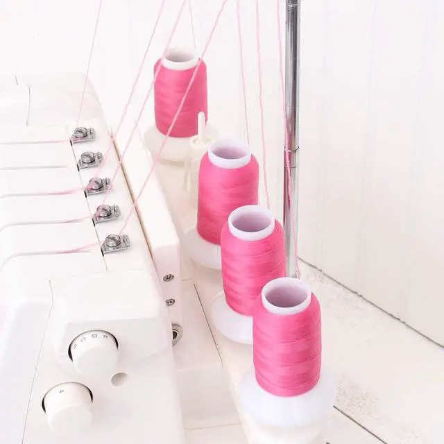 Alt view image 7 of 7 - ThreadArt Wooly Serger Thread, Nylon 1000m, Ivory 9102 | Stretchy textured nylon serger thread for knits, swimwear, lingerie and soft seams. Great for loopers and coverstitch.