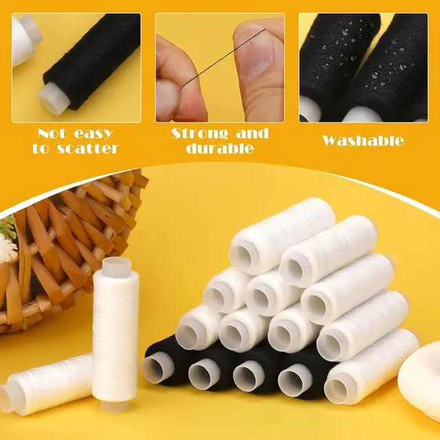 Alt view image 3 of 7 - ZMAAGG Sewing Thread, Black Thread for Sewing Machine, 2 PCS 200 Yards | Sewing Threads for Sewing Machine, Polyester Thread for Sewing Machine, White Thread for Sewing, Hand Stitching, Embroidery