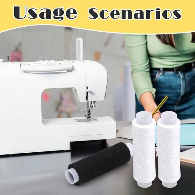 Alt view image 5 of 7 - ZMAAGG Sewing Thread, Black Thread for Sewing Machine, 2 PCS 200 Yards | Sewing Threads for Sewing Machine, Polyester Thread for Sewing Machine, White Thread for Sewing, Hand Stitching, Embroidery