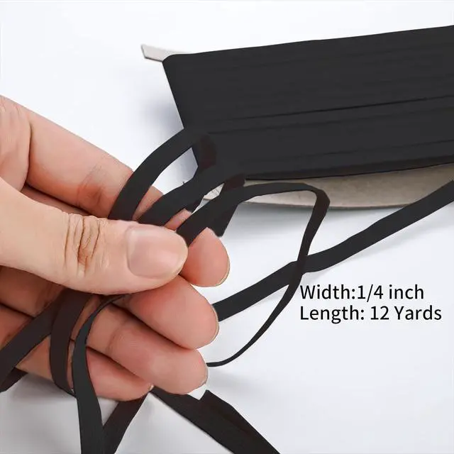 Alt view image 2 of 7 - Airisoer Elastic Bands for Sewing 1/4 Inch x 12 Yards, Black | Stretchable Knit Elastic Spool, Durable & Strong, for Waistbands, Pants, Clothes, DIY Crafts & Sewing, and Everyday Fixes