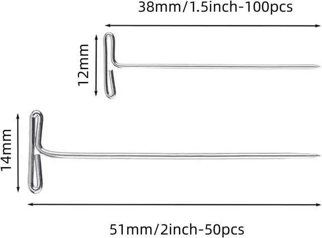 Alt view image 2 of 6 - 150 Pcs T Pins, Sewing Pins for Blocking Knitting, Modelling, Wig Making and Crafts, Straight Pins T-Pins Stainless Steel Nickel Plated with Storage Box (1.5 Inch2 Inch)