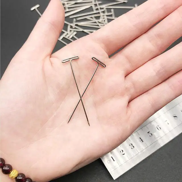 Alt view image 5 of 6 - 150 Pcs T Pins, Sewing Pins for Blocking Knitting, Modelling, Wig Making and Crafts, Straight Pins T-Pins Stainless Steel Nickel Plated with Storage Box (1.5 Inch2 Inch)