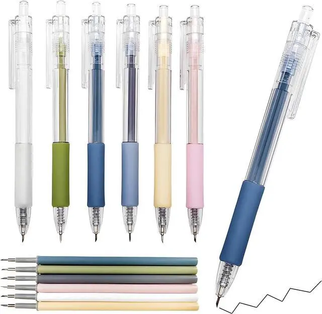 Main image of Retractable Carving Pen Knife Set, 6 Replacement Blades, for DIY Crafts | easy to control, retractable design, non-slip coating, petite and portable, soft silicone material, press out the core