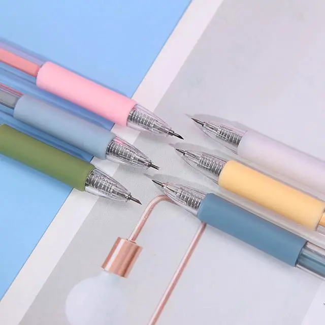 Alt view image 7 of 7 - Retractable Carving Pen Knife Set, 6 Replacement Blades, for DIY Crafts | easy to control, retractable design, non-slip coating, petite and portable, soft silicone material, press out the core