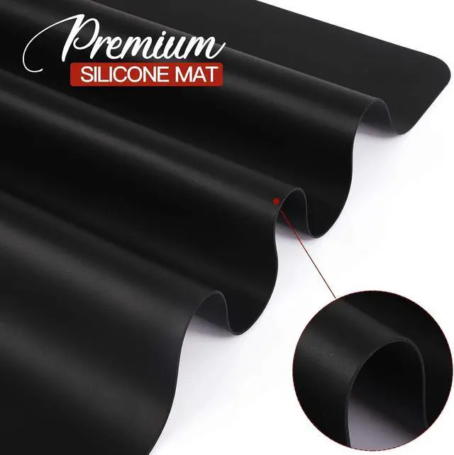 Alt view image 3 of 7 - LEOBRO Silicone Mat, 23.4 x 15.6 Black Silicone Mats for Crafts, Resin Molds, Play Dough Mat, for Resin, Clay, Paint, Arts and Crafts, 1 MM Thick