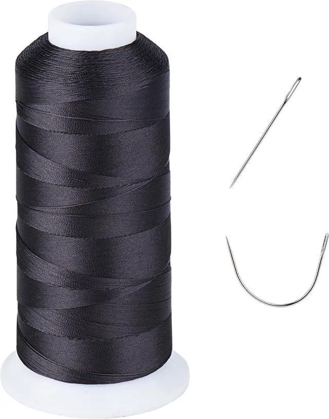 Main image of UV Resistant - Heavy Duty Outdoor Thread for Hand or Machine Sewing - Simthread 100% Polyester Bonded Thread Tex 69 (12wt) - 1500 Yards NP-Black