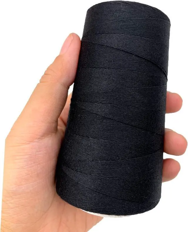 Alt view image 2 of 6 - Thick Polyester Thread for Wig Making & Hair Extension Sewing, Black, 3 Pcs Curved Needles