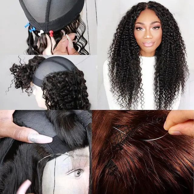 Alt view image 6 of 6 - Thick Polyester Thread for Wig Making & Hair Extension Sewing, Black, 3 Pcs Curved Needles