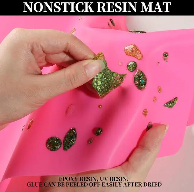 Alt view image 4 of 7 - LEOBRO Silicone Mat for Resin Molds, 3 PCS Silicone Mats for Epoxy Resin, UV Resin, Play Dough Mat, Clay Mat, Nonstick Silicone Sheets Pads for DIY Arts and Crafts, Pink & Purple & Blue, 15.7x 11.7