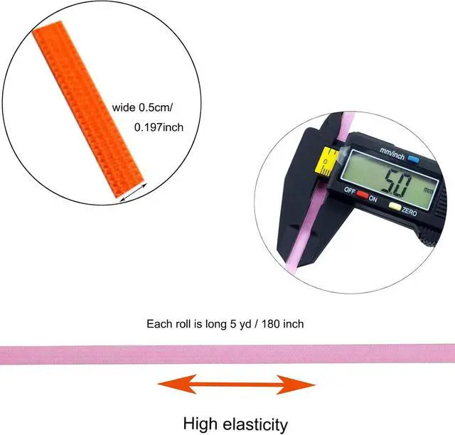Alt view image 2 of 6 - 8 Colors Elastic Bands 40 Yards 0.2in Elastic for Sewing Masks, Headbands, Shorts Waist, Shoe Laces, Wigs, Bracelets, Crafts DIY Projects(8 Colors, 5yards per color)