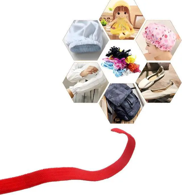 Alt view image 3 of 6 - 8 Colors Elastic Bands 40 Yards 0.2in Elastic for Sewing Masks, Headbands, Shorts Waist, Shoe Laces, Wigs, Bracelets, Crafts DIY Projects(8 Colors, 5yards per color)