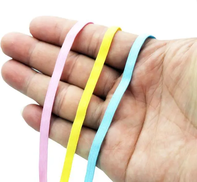 Alt view image 5 of 6 - 8 Colors Elastic Bands 40 Yards 0.2in Elastic for Sewing Masks, Headbands, Shorts Waist, Shoe Laces, Wigs, Bracelets, Crafts DIY Projects(8 Colors, 5yards per color)