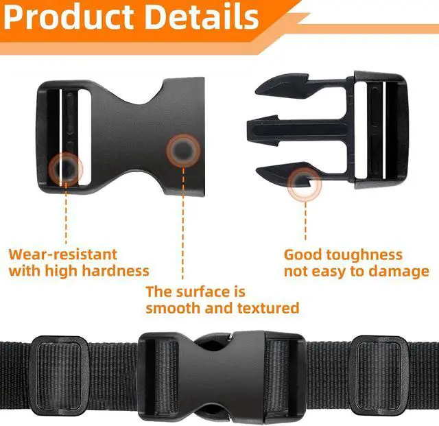 Alt view image 5 of 7 - TKYZMS 8 Set 1 inch buckles for straps Clip Quick Side Release Buckles,buckle straps with 16 Pcs Slide Clips,plastic buckle clips Belt Buckle for Nylon Webbing Straps,belt buckles,Dog Collars