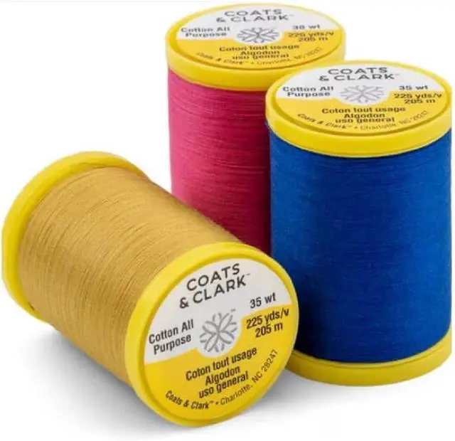 Alt view image 6 of 7 - Coats & Clark Cotton All Purpose Sewing Thread 100% Mercerized Cotton 225 Yards Each Spool S970 2 Pack Bundle with 3 Bella's Crafts Needle Threaders (Natural)