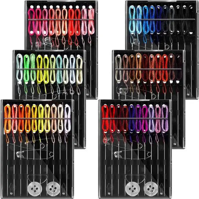 Main image of 6 Boxes (60 Pcs) Pre Threaded Needle Kit Assorted Color (Mixed Color)
