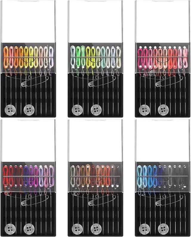 Alt view image 2 of 7 - 6 Boxes (60 Pcs) Pre Threaded Needle Kit Assorted Color (Mixed Color)
