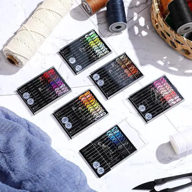 Alt view image 4 of 7 - 6 Boxes (60 Pcs) Pre Threaded Needle Kit Assorted Color (Mixed Color)