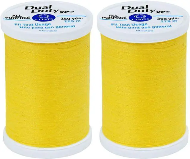 Main image of Coats 2-Pack Bundle - Dual Duty XP General Purpose Thread 250yds Each - Sun Yellow (S910-7250)