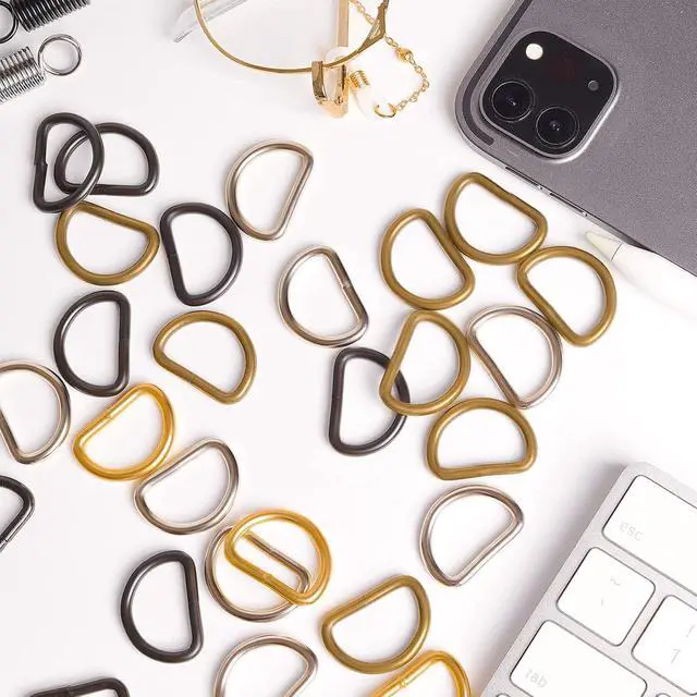 Alt view image 4 of 7 - 20pcs 3/4"(20mm) D Rings Welded Strong Metal Black Semi-Circular D Ring for Pet Collars Hardware Bags Ring Buckle Strap Hand DIY Sewing Accessories