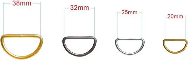 Alt view image 7 of 7 - 20pcs 3/4"(20mm) D Rings Welded Strong Metal Black Semi-Circular D Ring for Pet Collars Hardware Bags Ring Buckle Strap Hand DIY Sewing Accessories