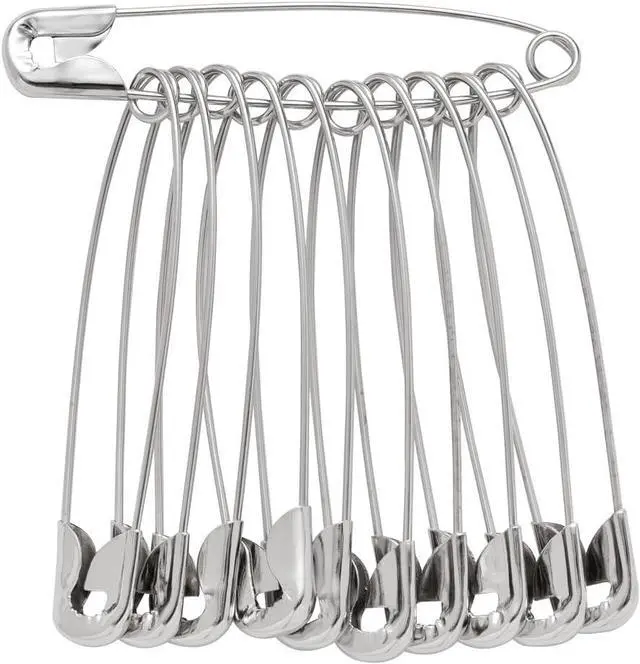 Main image of 80PCS Large Safety Pins, Durable, Rust-Resistant Nickel Plated Steel Pins, 2.2inch /55mm, Your Versatile Pinning Solution for Sewing, Crafts & More
