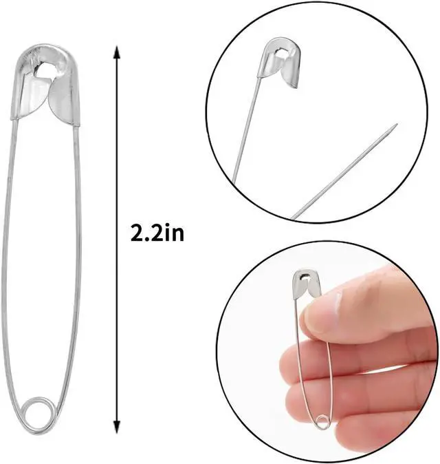 Alt view image 2 of 7 - 80PCS Large Safety Pins, Durable, Rust-Resistant Nickel Plated Steel Pins, 2.2inch /55mm, Your Versatile Pinning Solution for Sewing, Crafts & More