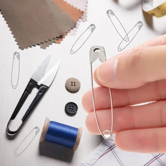 Alt view image 5 of 7 - 80PCS Large Safety Pins, Durable, Rust-Resistant Nickel Plated Steel Pins, 2.2inch /55mm, Your Versatile Pinning Solution for Sewing, Crafts & More