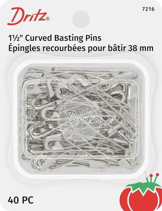 Main image of Dritz 7216 Safety Pins, Curved, Size 2, Nickel (40-Count)