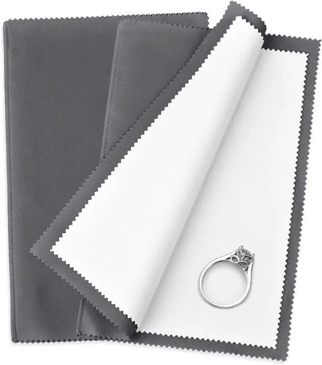 Main image of SEVENWELL Silver Polishing Cloth, 2PCS Large Jewelry Cleaning Cloths | Dual-Layer Cleaning, Large 10" × 12", Reusable, Removes Tarnish, Restores Shine, For Sterling Silver, Gold & Platinum