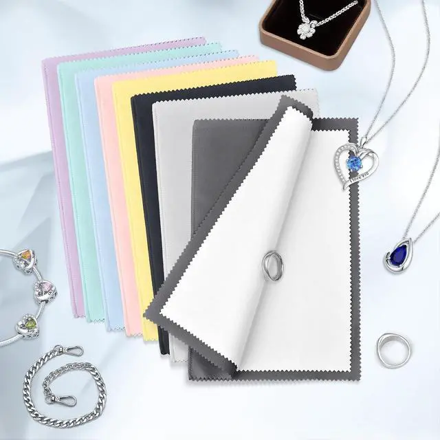 Alt view image 7 of 7 - SEVENWELL Silver Polishing Cloth, 2PCS Large Jewelry Cleaning Cloths | Dual-Layer Cleaning, Large 10" × 12", Reusable, Removes Tarnish, Restores Shine, For Sterling Silver, Gold & Platinum