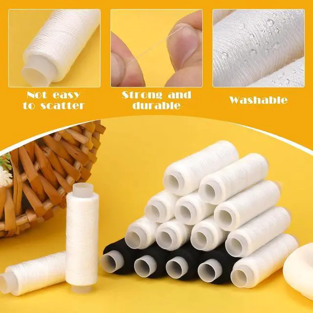 Alt view image 3 of 7 - ZMAAGG Sewing Thread, White Thread for Sewing Machine, 2 PCS 200 Yards | Sewing Threads for Sewing Machine, Polyester Thread for Sewing Machine, White Thread for Sewing, Hand Stitching, Embroidery