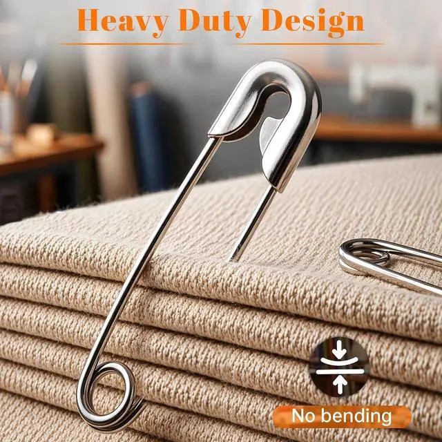 Alt view image 7 of 7 - 190 Pcs Safety Pins for Clothes Assorted Sizes Heavy Duty Nickel Plated Safety Pins for Sewing, Crafting, Diapers Large & Small Pins for Everyday Use