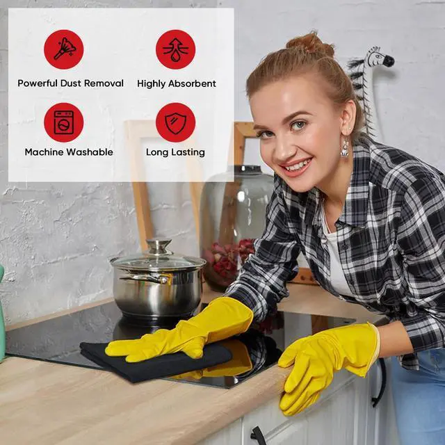 Alt view image 4 of 7 - AIDEA Microfiber Cleaning Cloth 12 Pack, Microfiber Towels for Cars, Soft & Absorbent Cleaning Rags, Premium Lint Free Shop Towels for House, Kitchen, Car, 12inx16in
