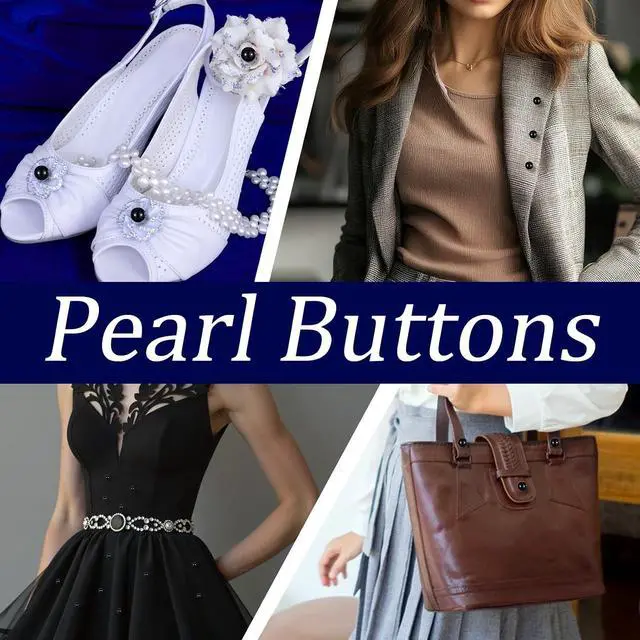 Alt view image 7 of 7 - 30 Sets No Sew Black Pearl Buttons Brooch Pins Pearl Buttons for Clothes, Pearls Rivets No Tools Detachable and Reusable, Black Safety Pins for Dresses, DIY Clothing Accessories Craft Decoration
