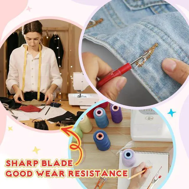 Alt view image 7 of 7 - MUUZLL Seam Rippers, Seam Ripper and Thread Remover Kit, Sharp Sewing Seam Thread Remover Stitch Unpicker with Ergonomic Handles for Needle Work Patterns and Sewing Clothes