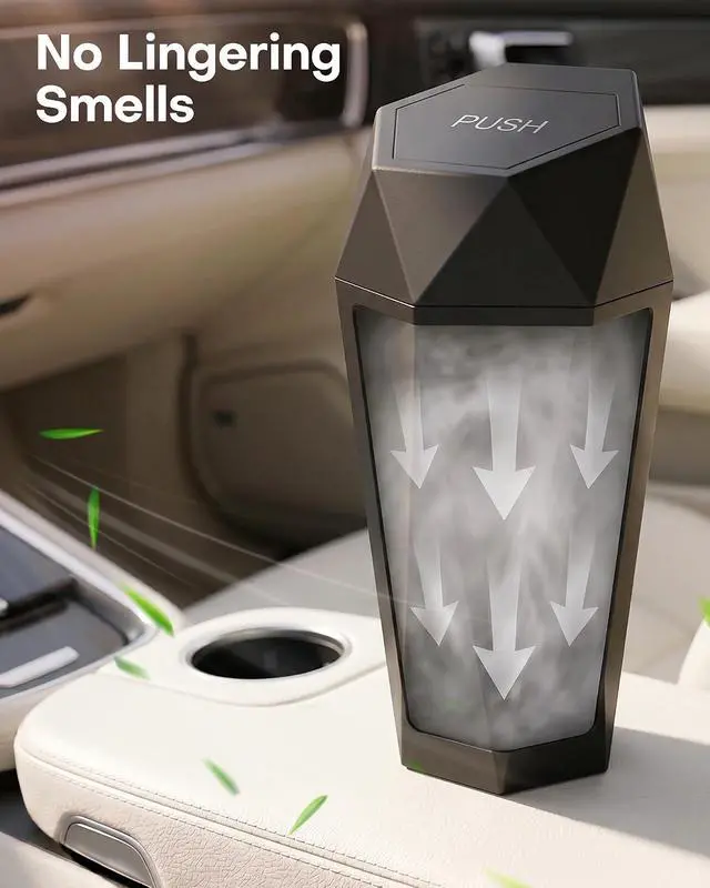 Alt view image 6 of 7 - HOTOR Car Trash Can with Lid, Leakproof, Black, 1 Pack | Car Accessories for Interior, Garbage Can with 15 Attached Trash Bags, Multipurpose Organizer and Storage for Home & Office