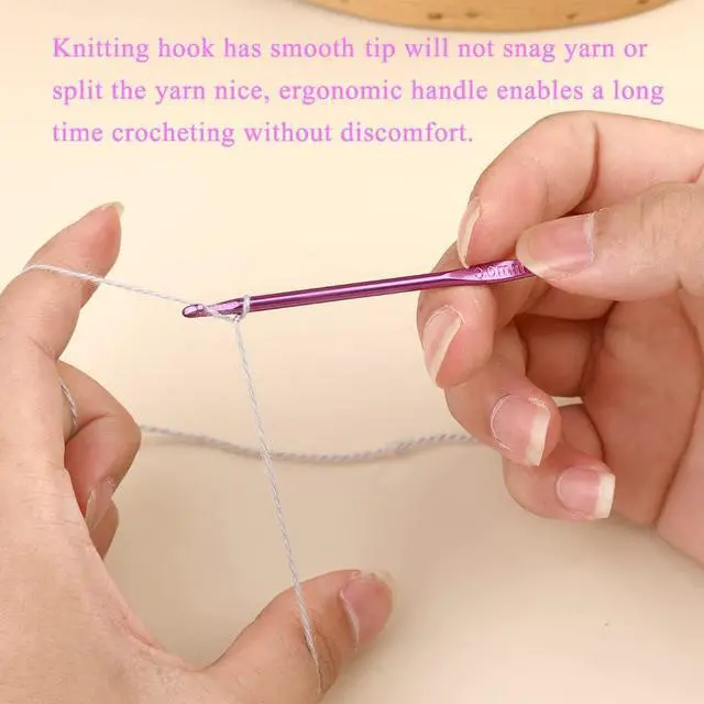 Alt view image 5 of 7 - Iuuidu 3mm Aluminum Crochet Hook, Smooth Crochet Needles | Crochet Hooks for Arthritic Hands, Knitting Needles for Yarn Craft, Great Handmade DIY Present for Friends, Random Color