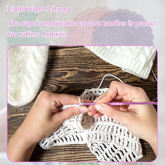 Alt view image 6 of 7 - Iuuidu 3mm Aluminum Crochet Hook, Smooth Crochet Needles | Crochet Hooks for Arthritic Hands, Knitting Needles for Yarn Craft, Great Handmade DIY Present for Friends, Random Color
