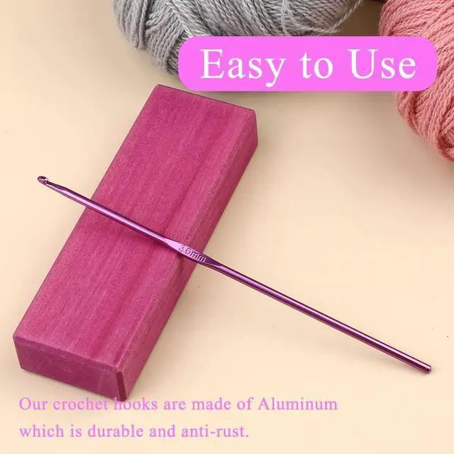 Alt view image 4 of 7 - Iuuidu 3mm Aluminum Crochet Hook, Smooth Crochet Needles | Crochet Hooks for Arthritic Hands, Knitting Needles for Yarn Craft, Great Handmade DIY Present for Friends, Random Color