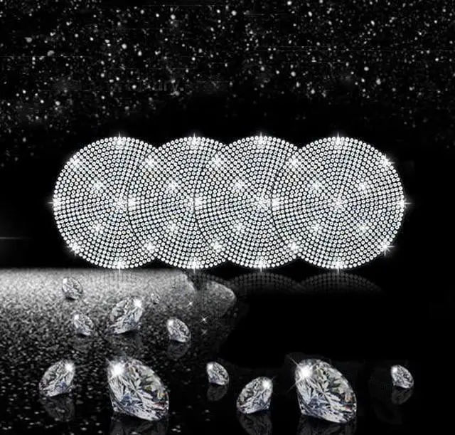 Alt view image 7 of 7 - NBTEPEM 4pcs Bling Car Cup Holder Coaster, 2.75 inch Anti-Slip Shockproof Universal Fashion Coasters Insert Crystal Rhinestone Automotive Interior Accessories for Women (4 pcs, Silver)