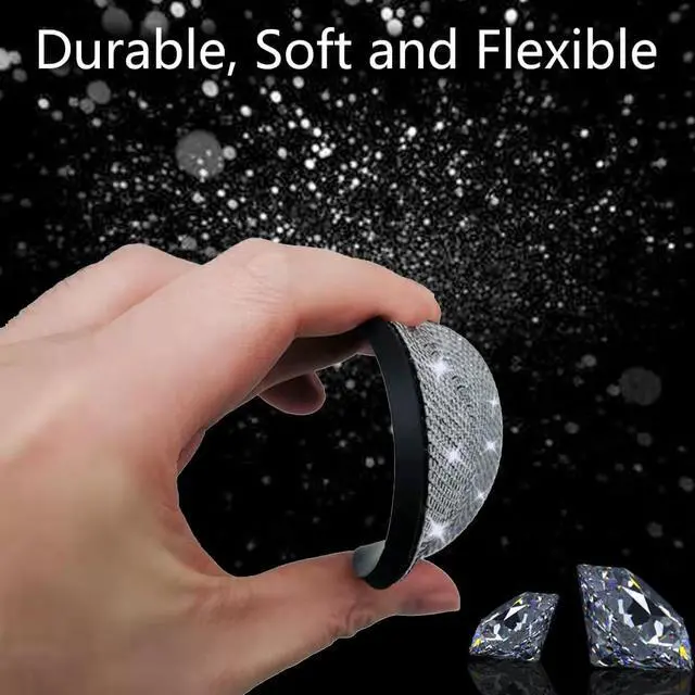 Alt view image 4 of 7 - NBTEPEM 2pcs Bling Car Cup Holder Coaster, 2.75 inch Anti-Slip Shockproof Universal Fashion Coasters Insert Crystal Rhinestone Automotive Interior Accessories for Women (2 pcs, Silver)