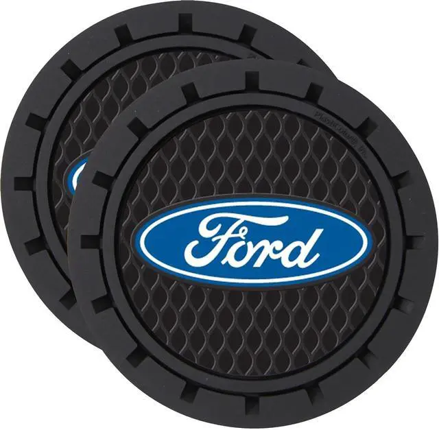 Alt view image 3 of 4 - Plasticolor 000651R01 Ford Oval Auto Car Truck SUV Cup Holder Coaster 2-Pack , Blue