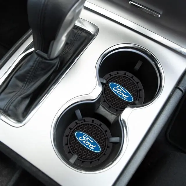 Alt view image 4 of 4 - Plasticolor 000651R01 Ford Oval Auto Car Truck SUV Cup Holder Coaster 2-Pack , Blue