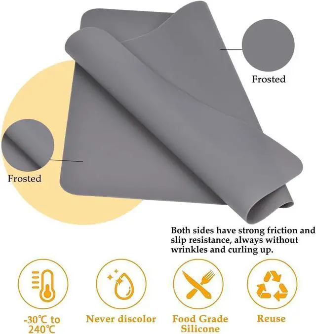 Alt view image 3 of 7 - Silicone Mat, IKOCO 15.7"x 11.8" Silicone Craft Mat for Playdough A3 Large Nonstick Resin Molds Sheets for Epoxy Resin Jewelry Casting, Black and Grey