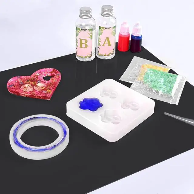 Alt view image 4 of 7 - Silicone Mat, IKOCO 15.7"x 11.8" Silicone Craft Mat for Playdough A3 Large Nonstick Resin Molds Sheets for Epoxy Resin Jewelry Casting, Black and Grey
