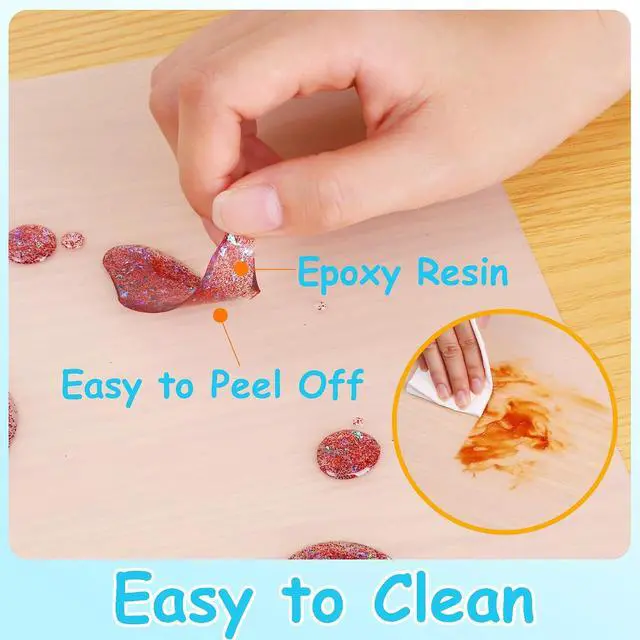 Alt view image 3 of 7 - PABUSIOR Clear Silicone Mats for Crafts: Non-Slip Heat Resistant 2/Pack | Translucent Nonstick Silicone Placemats - Silicone Pad for Jewelry Art Epoxy Resin Slime Sheet Nail DIY 11.8"W x 15.75"L