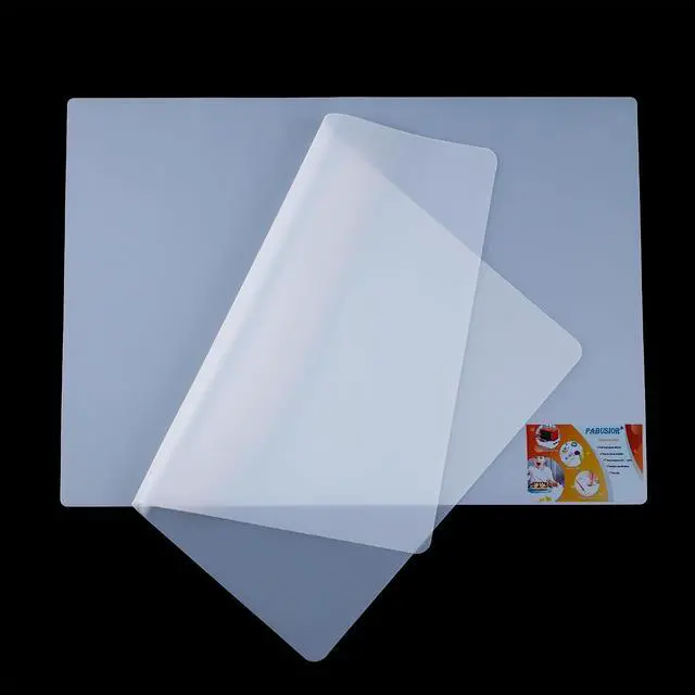 Main image of PABUSIOR Clear Silicone Mats for Crafts: Non-Slip Heat Resistant 2/Pack | Translucent Nonstick Silicone Placemats - Silicone Pad for Jewelry Art Epoxy Resin Slime Sheet Nail DIY 11.8"W x 15.75"L