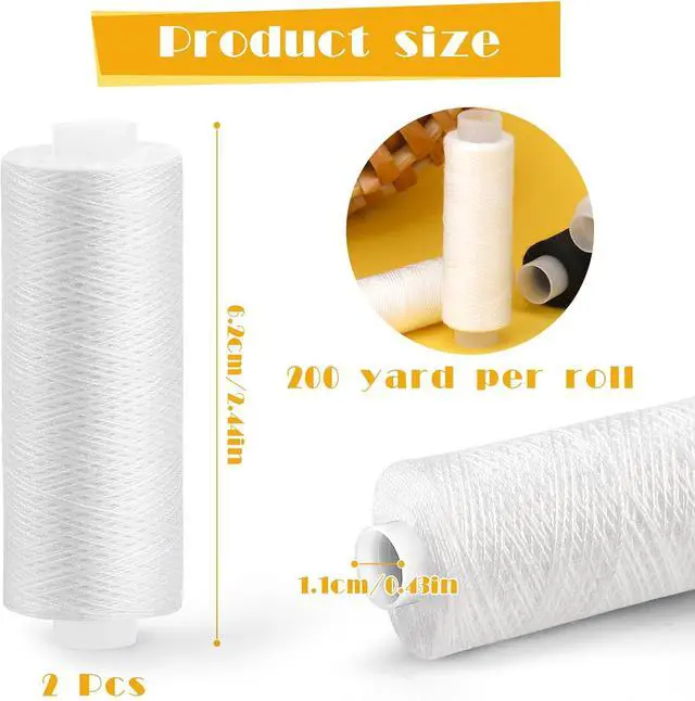 Alt view image 2 of 7 - ZMAAGG Sewing Thread, White Thread for Sewing Machine, 2 PCS 200 Yards | Sewing Threads for Sewing Machine, Polyester Thread for Sewing Machine, White Thread for Sewing, Hand Stitching, Embroidery
