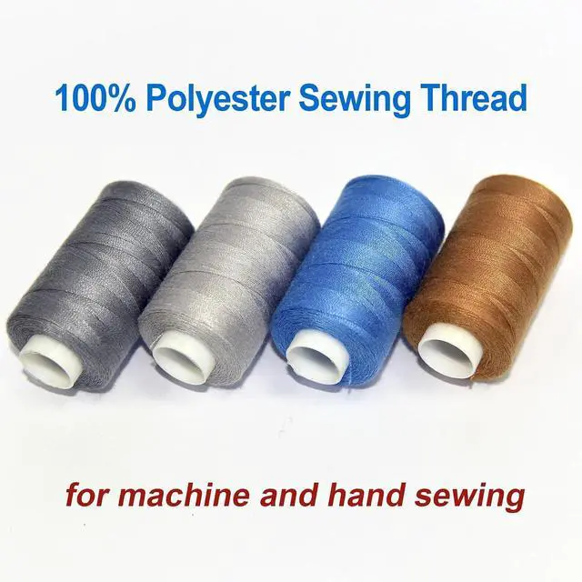 Alt view image 2 of 6 - All Purpose Sewing Thread-4 Spools of Hand Polyester Sewing Thread for Hand and Machine Sewing(Gray-Toned Blue-Brown Advanced Color)
